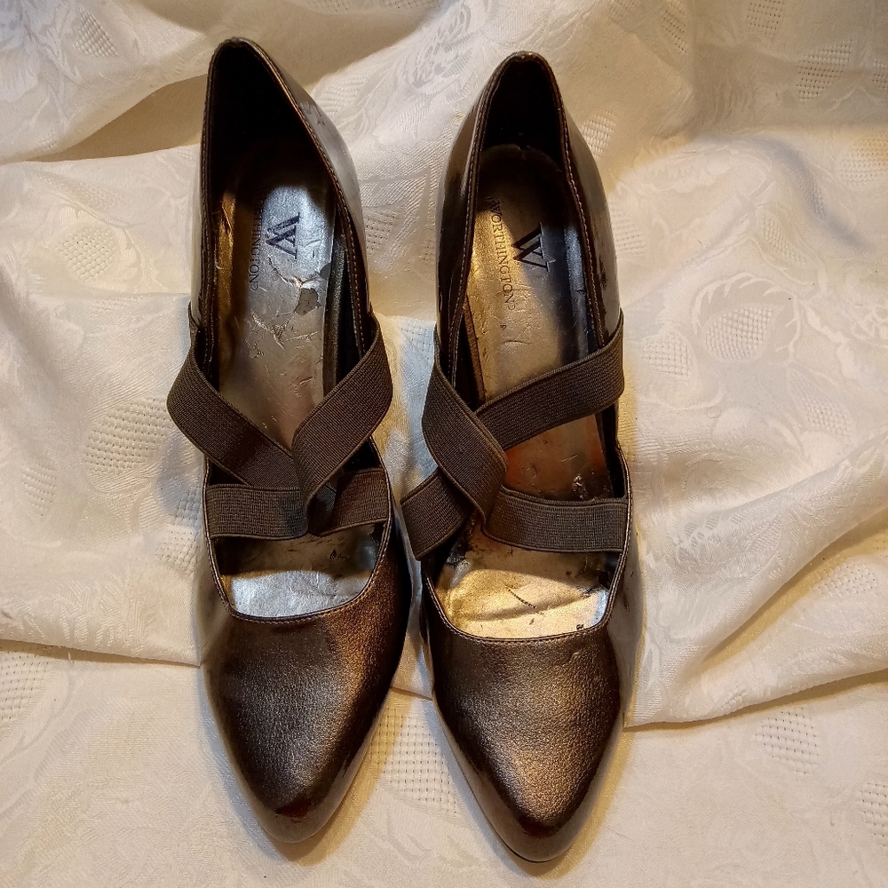 WORTHINGTON LADIES GRAY HEELS Sz 8 - Picture 2 of 15